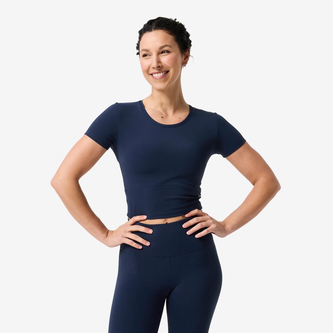 T-shirt de yoga et Pilates extensible et doux femme, Breathe