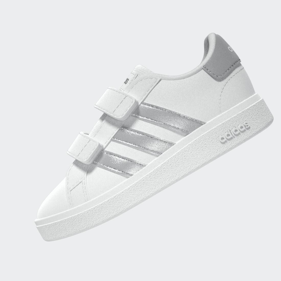 Chaussure bébé grand court 2.0, blanc argent