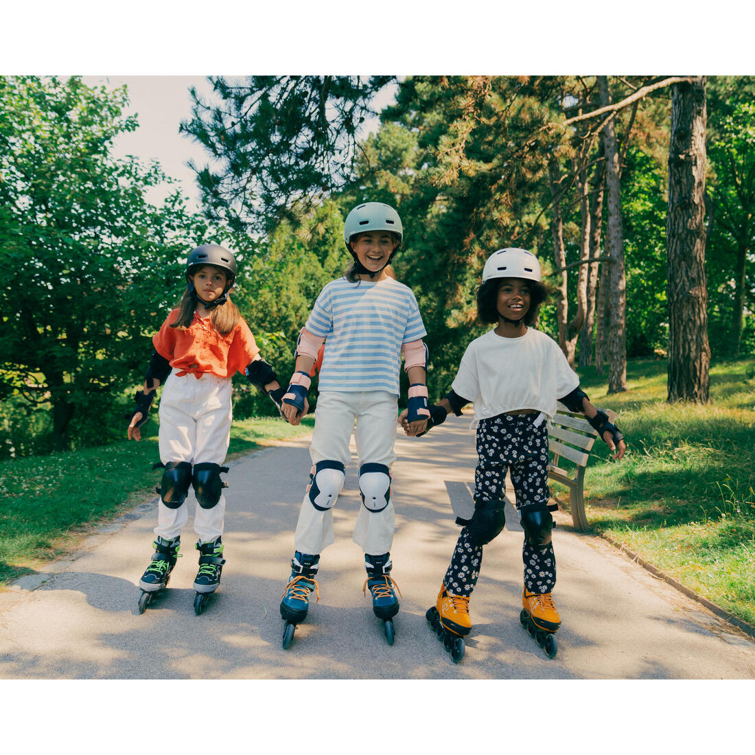 Set 3x2 protections roller trottinette skate enfant PLAY