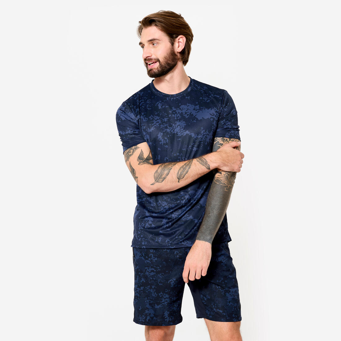 T-shirt de fitness manches courtes respirant col rond homme