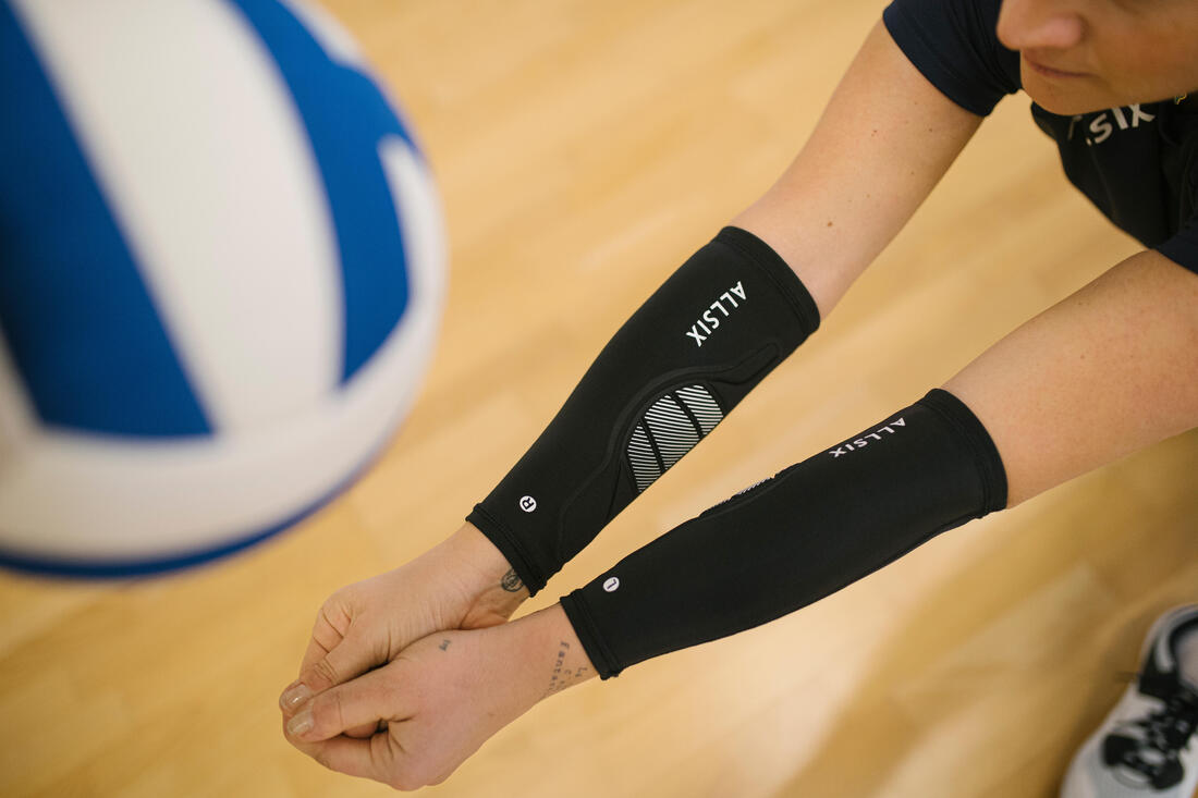 Manchons de volley-ball - VAP100 noirs et blancs