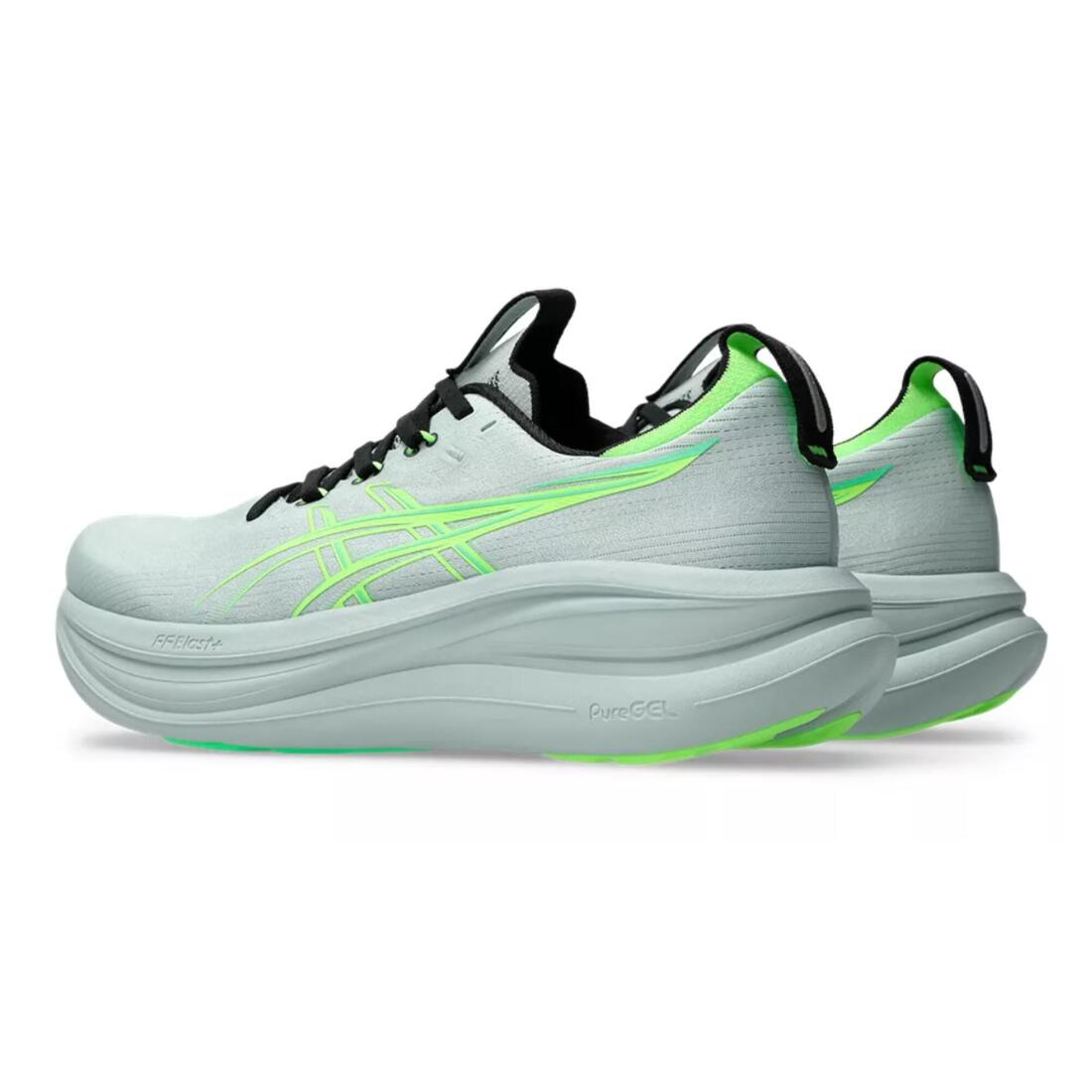 Chaussures de running Homme, Asics Gel Nimbus 28 gris et vert
