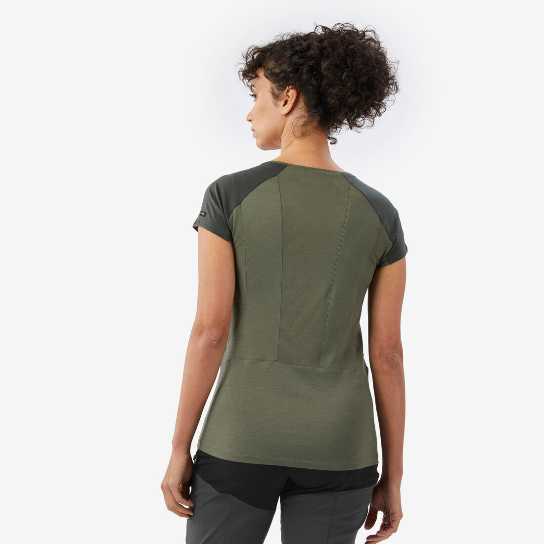 T-shirt de trek manches courtes en laine mérinos - Femme - MT500