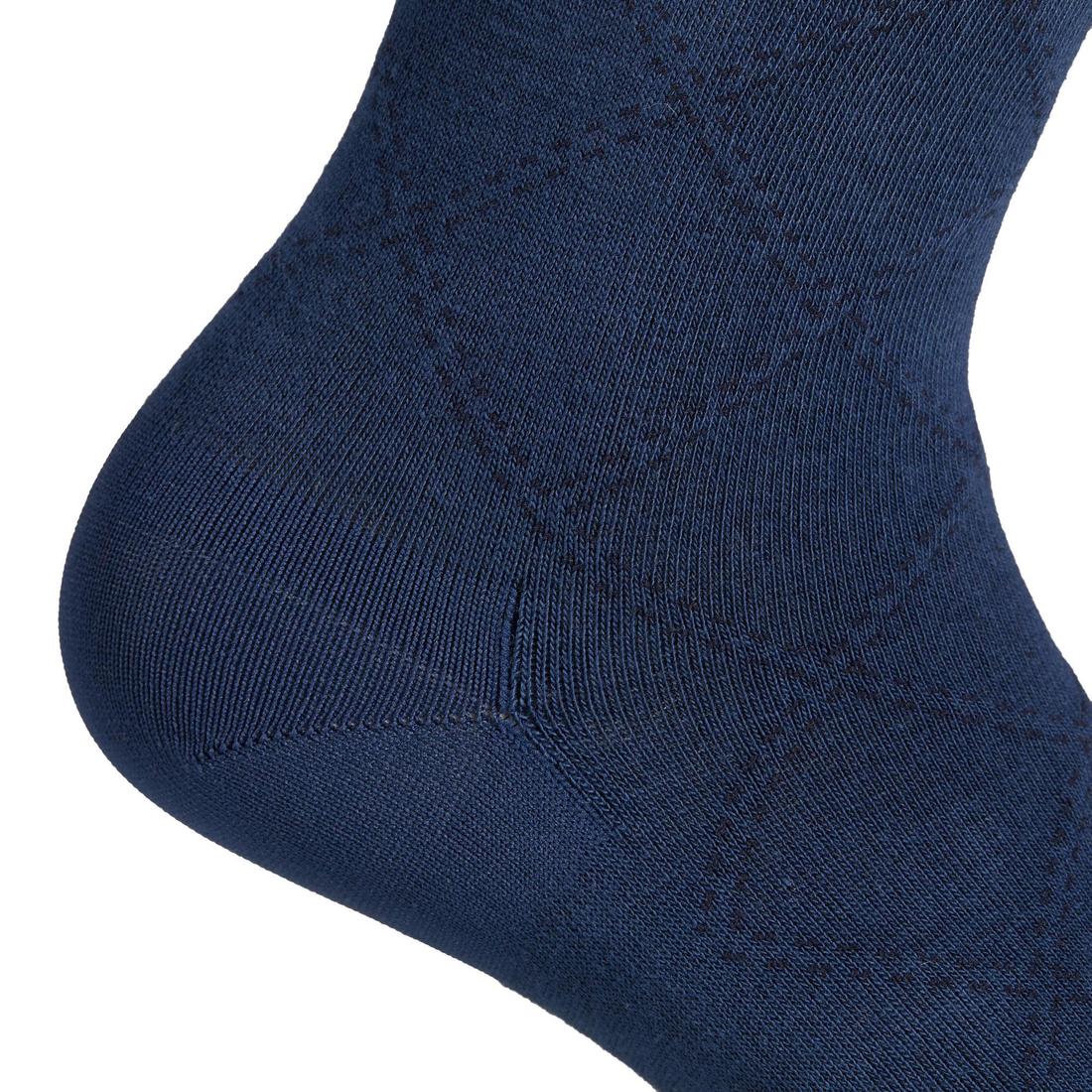 Chaussettes équitation femme 500 LIGHT bleu turquin et framboise