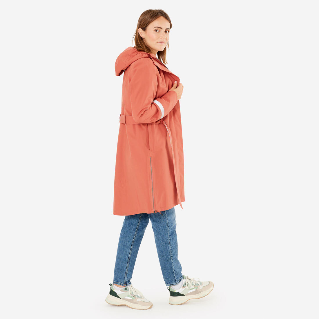 Trench femme imperméable avec capuche - vélo ville