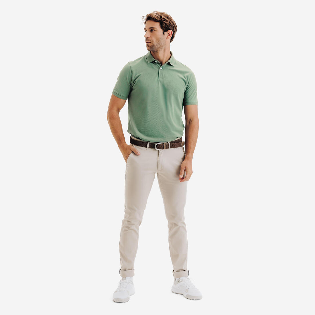 Polo de golf en coton polyester manches courtes homme, MW500