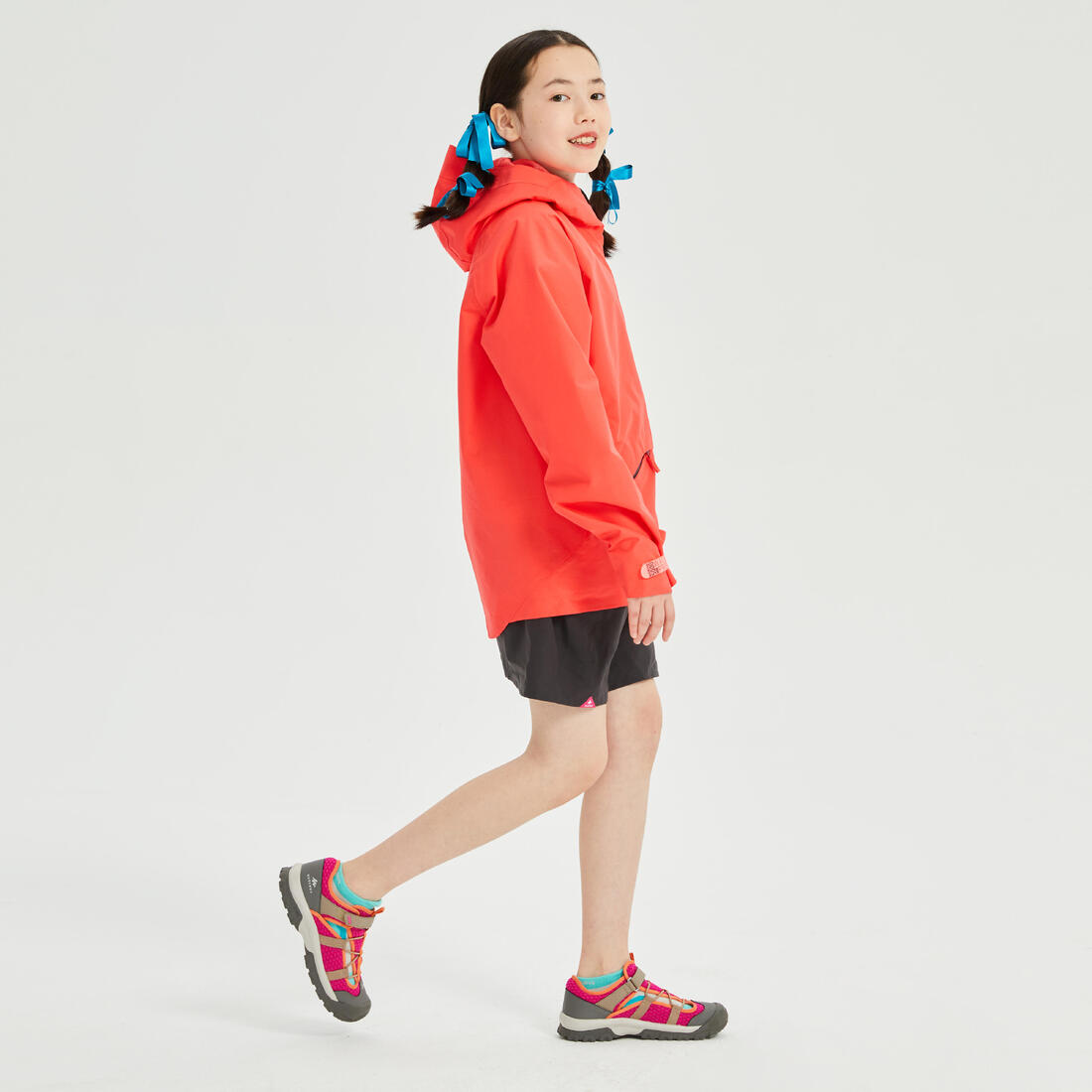 Veste imperméable de randonnée - MH900 corail - enfant 7-15 ans
