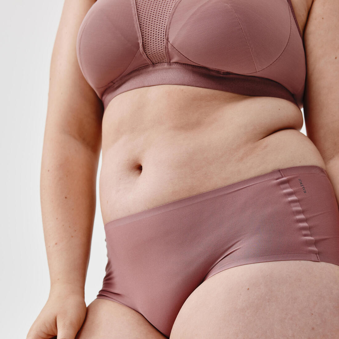Boxer effet seonde peau Femme - Rouge acajou