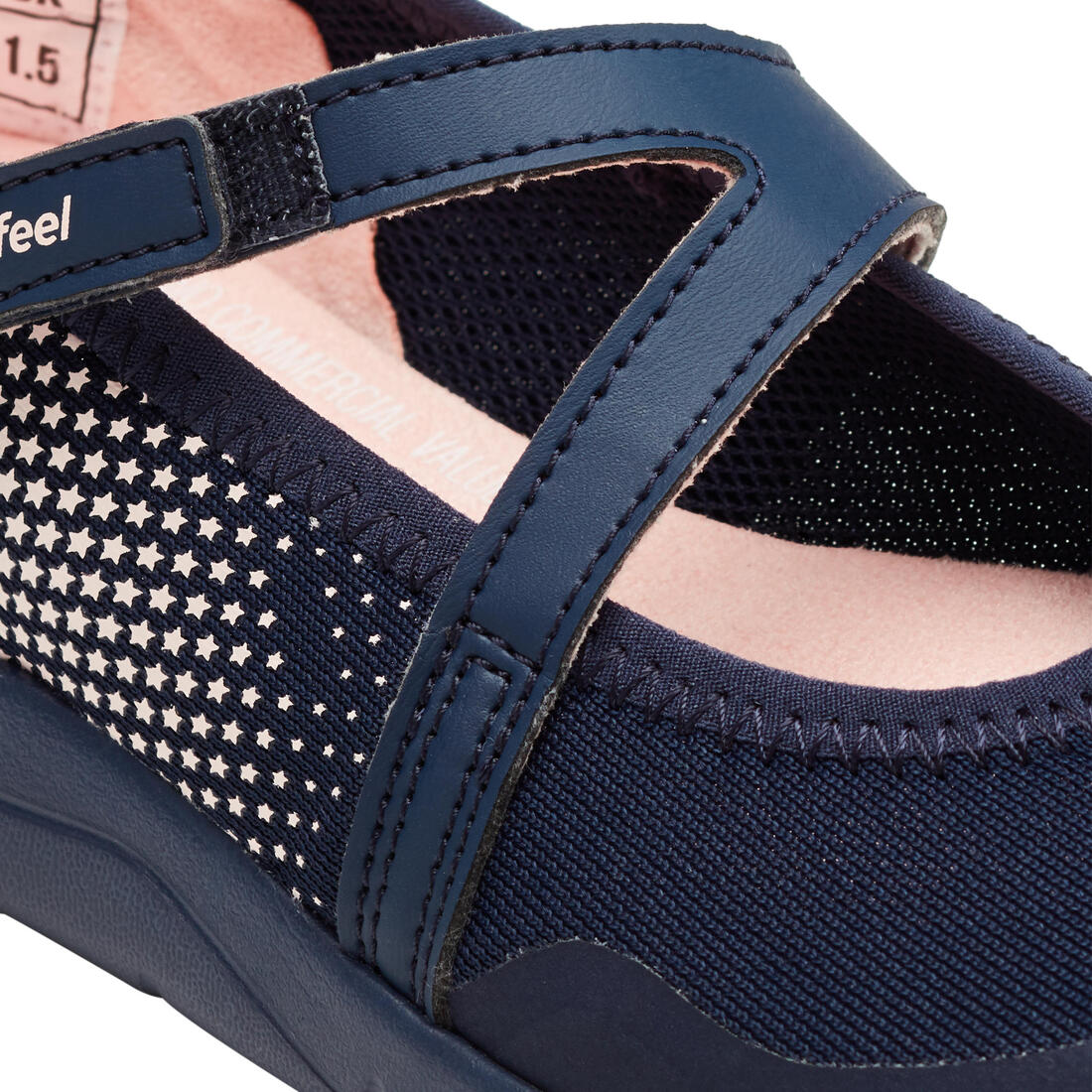 Ballerines à scratch enfant - PW 160 BR'EASY JR corail du 28 au 39