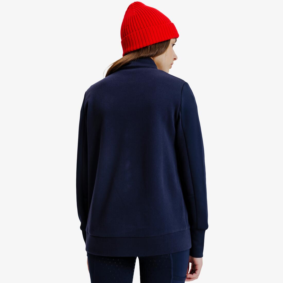 Sweat zippé équitation enfant 500 Marine