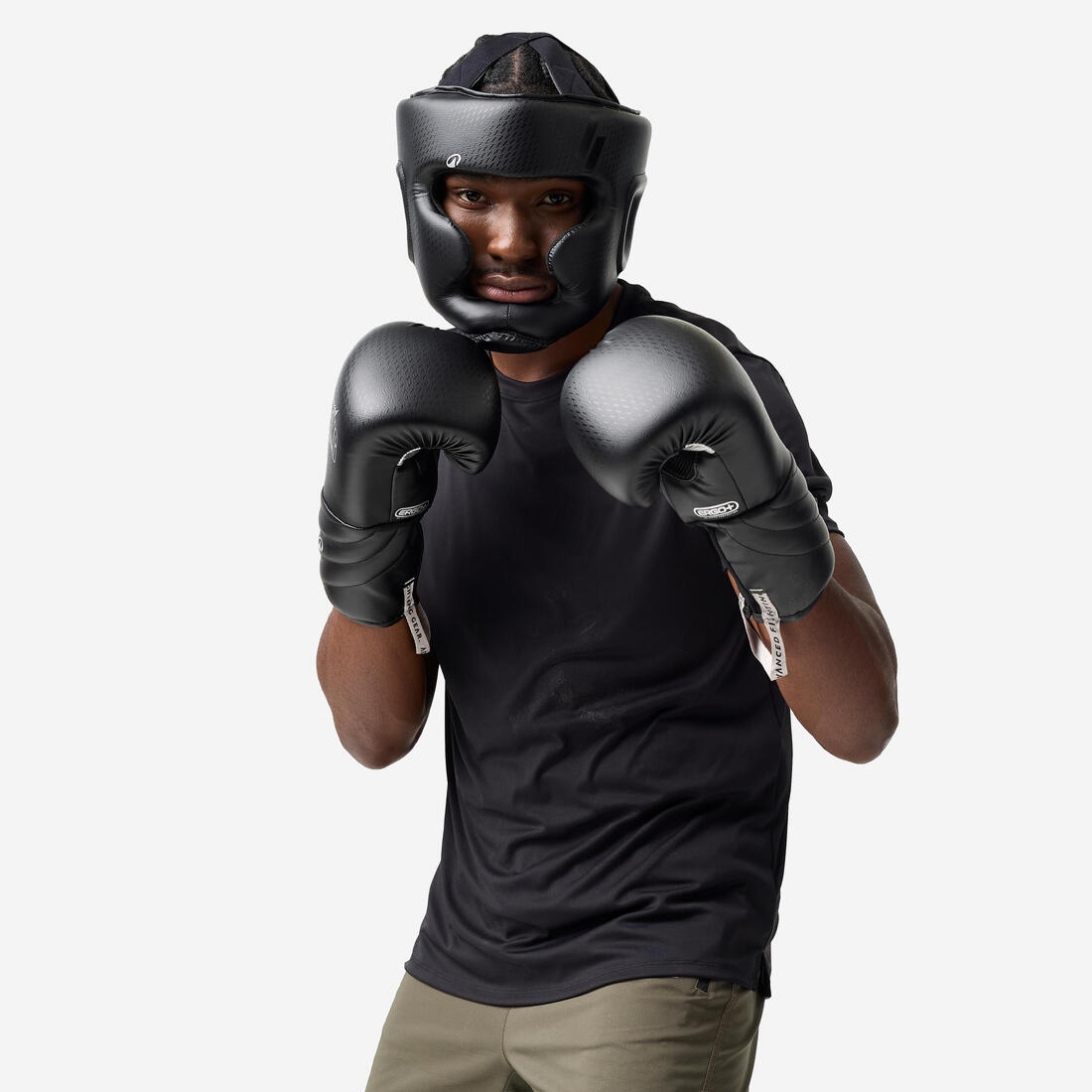 Casque de boxe adulte intégral, noir et