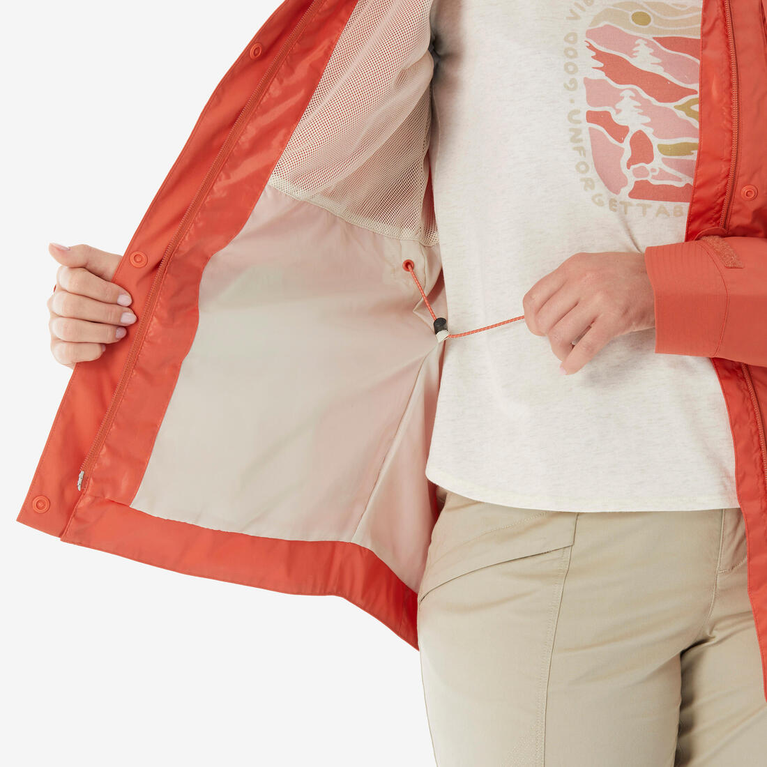 Veste de randonnée imperméable femme, NH500
