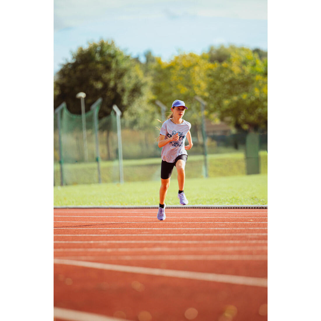 T-shirt de running respirant Fille - KIPRUN DRY+ 500 pastel