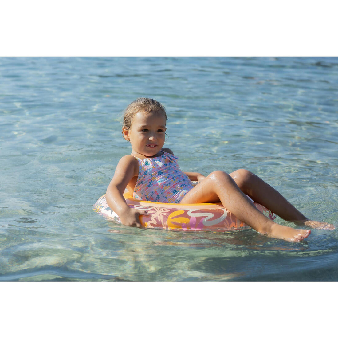 Bouée piscine gonflable 65 cm transparente savane