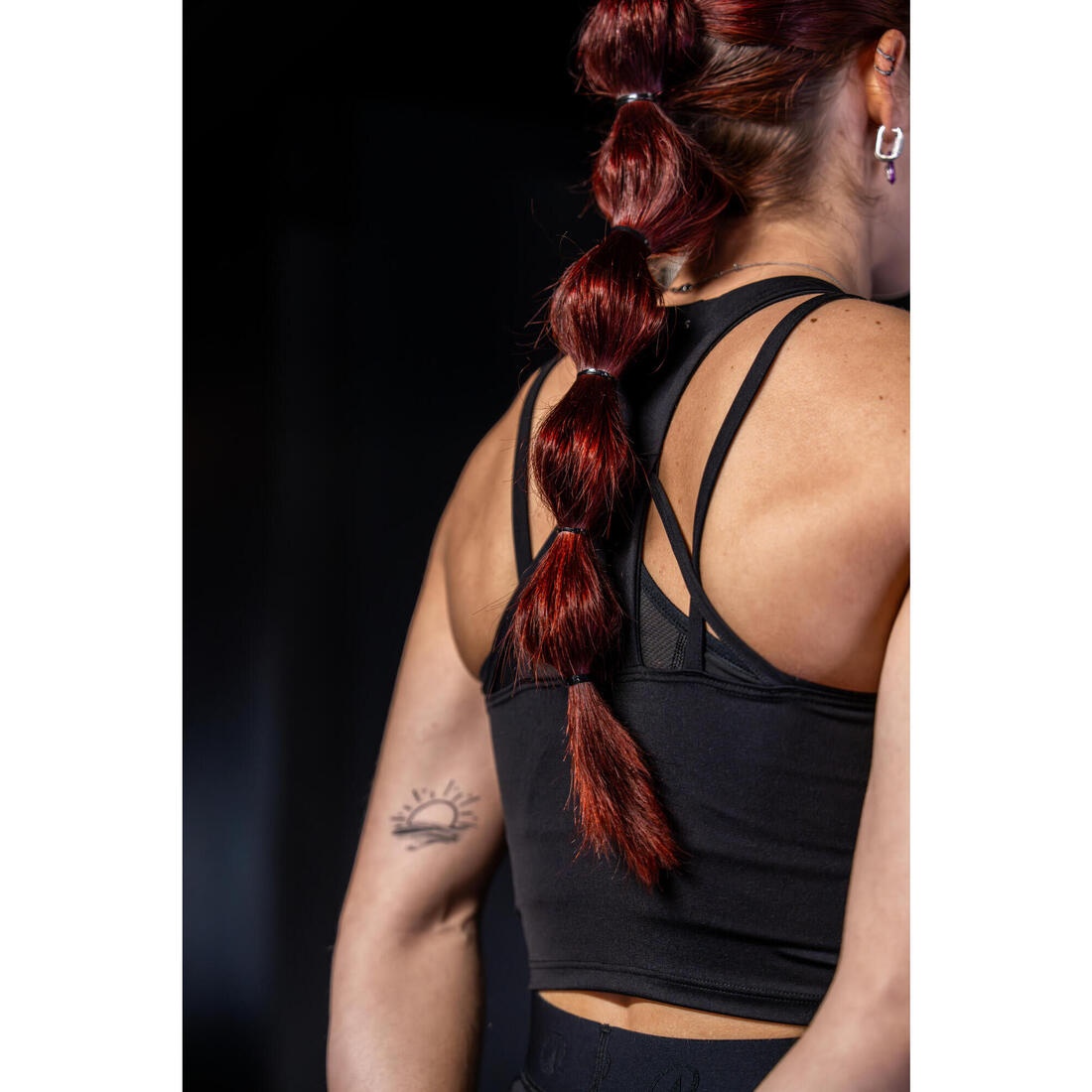 Débardeur de fitness crop-top moulant femme