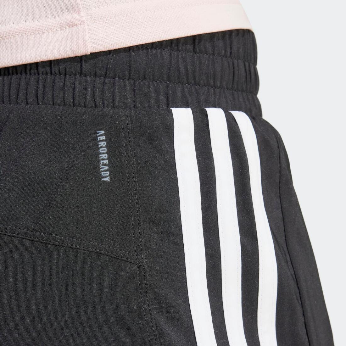 Short de fitness 2 en 1 femme, noir