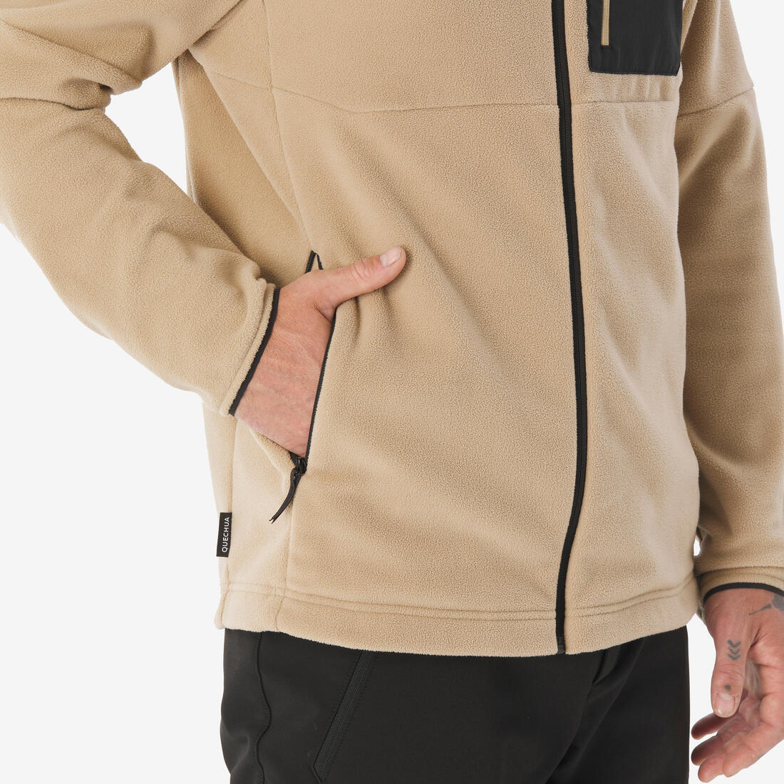 Polaire de randonnée montagne homme, MH500 full zip pocket
