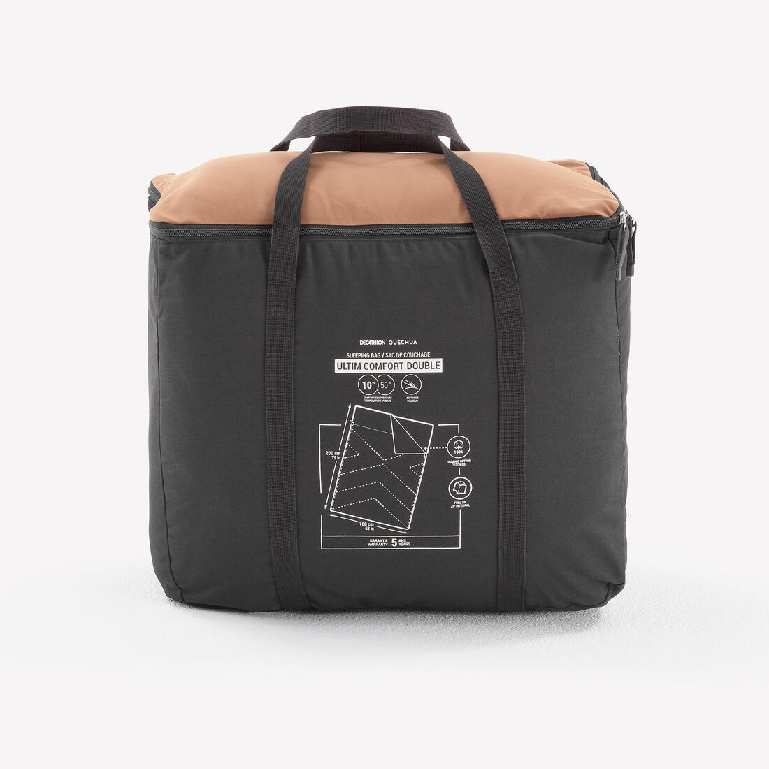 Sac de couchage de camping 10°C en coton, 2 personnes, Utim confort