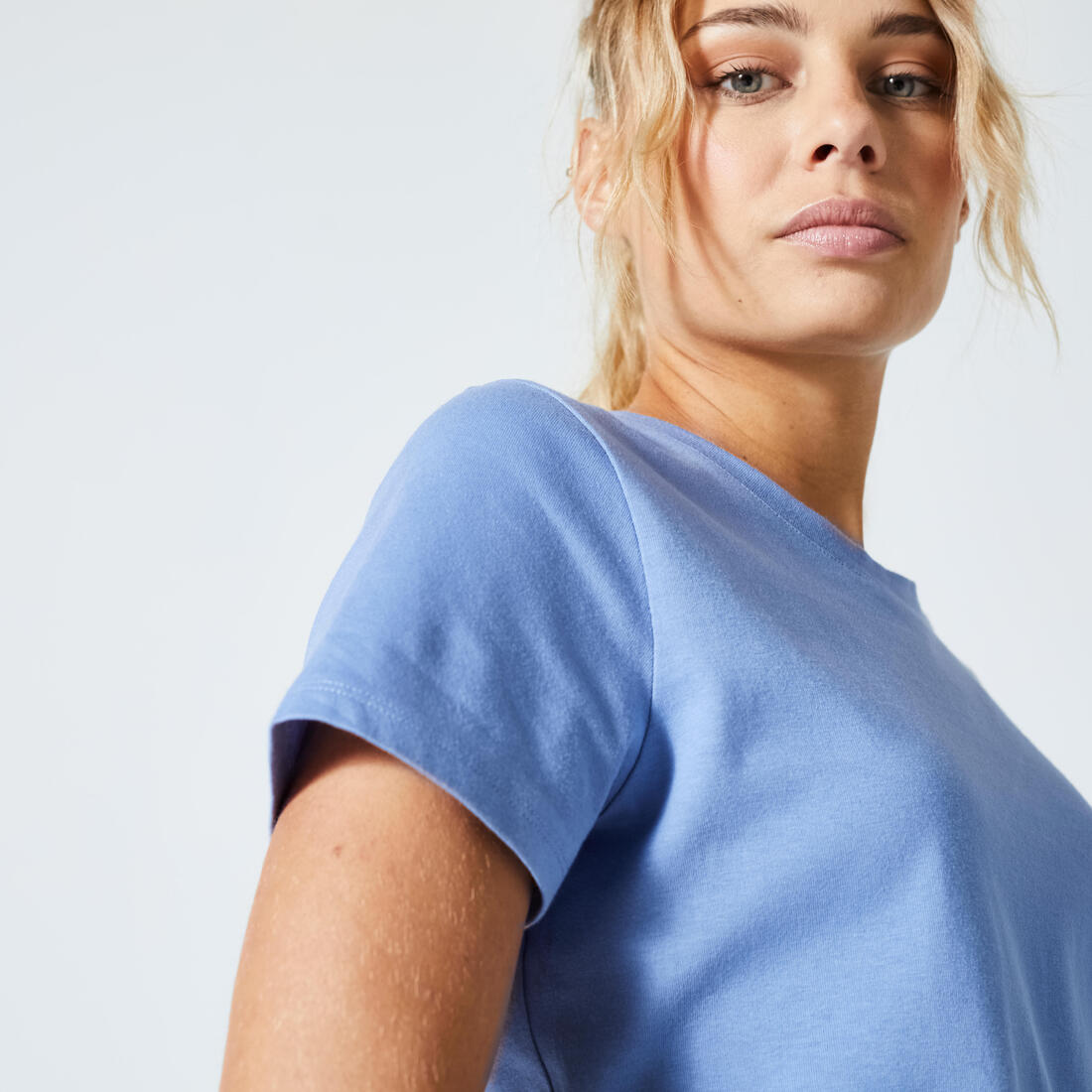 Tee-shirt en coton col rond femme