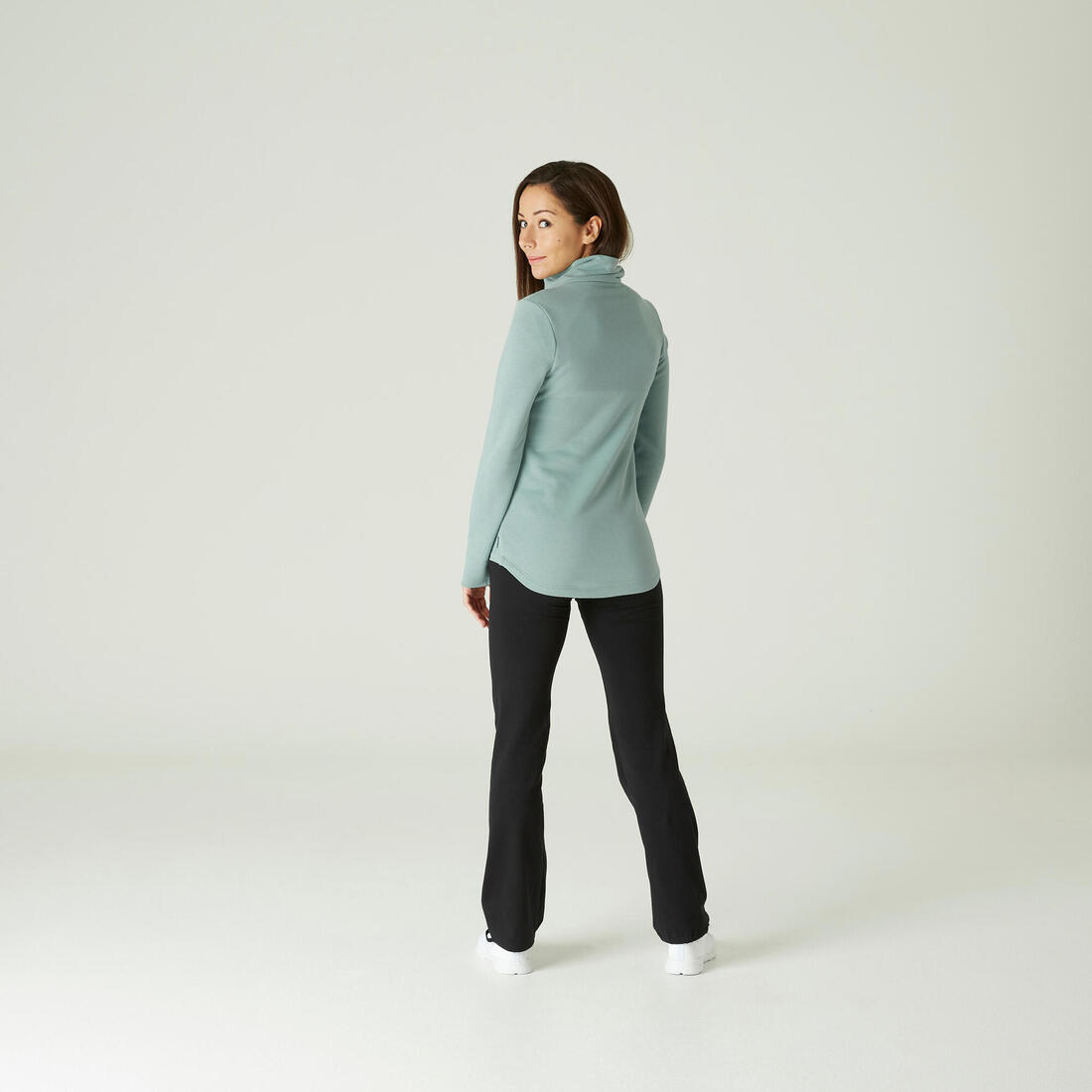 Sweat Zippé col haut Fitness Rose