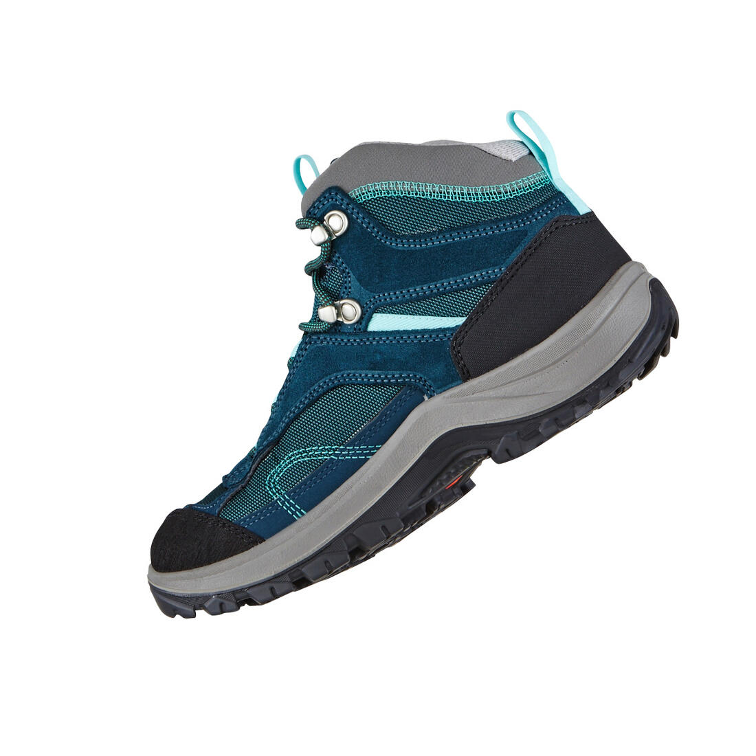 Chaussures imperméables de randonnée montagne - MH100 Mid Turquoise - Femme