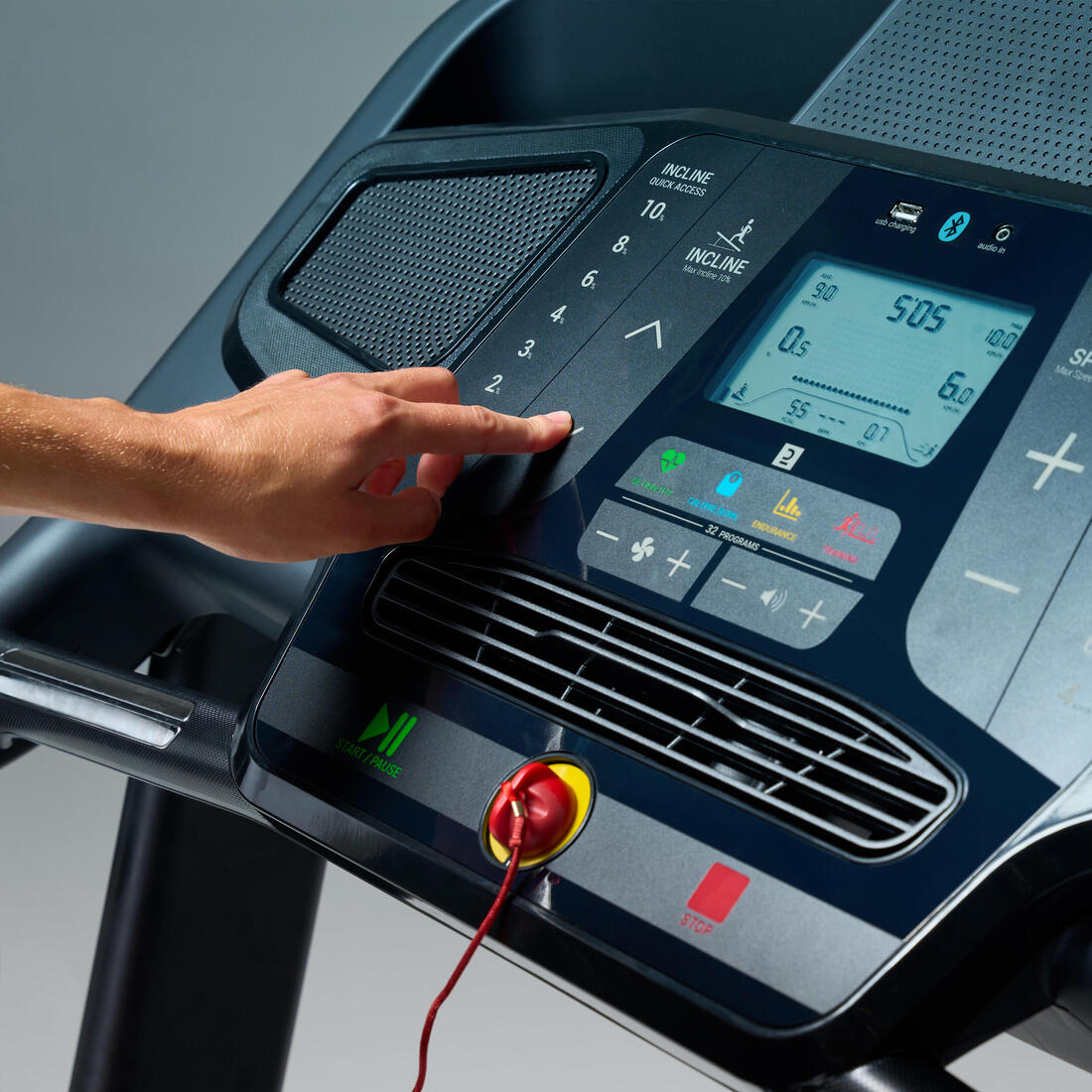 Tapis de course pliable et inclinable 18km/h, T900D