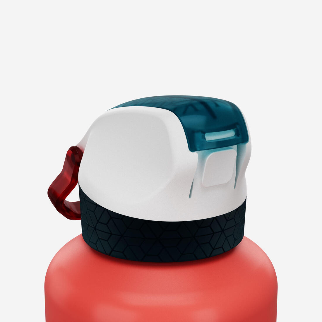 Gourde alu enfant 0,6L, bouchon instantané, pipette et paille, en alu recyclé