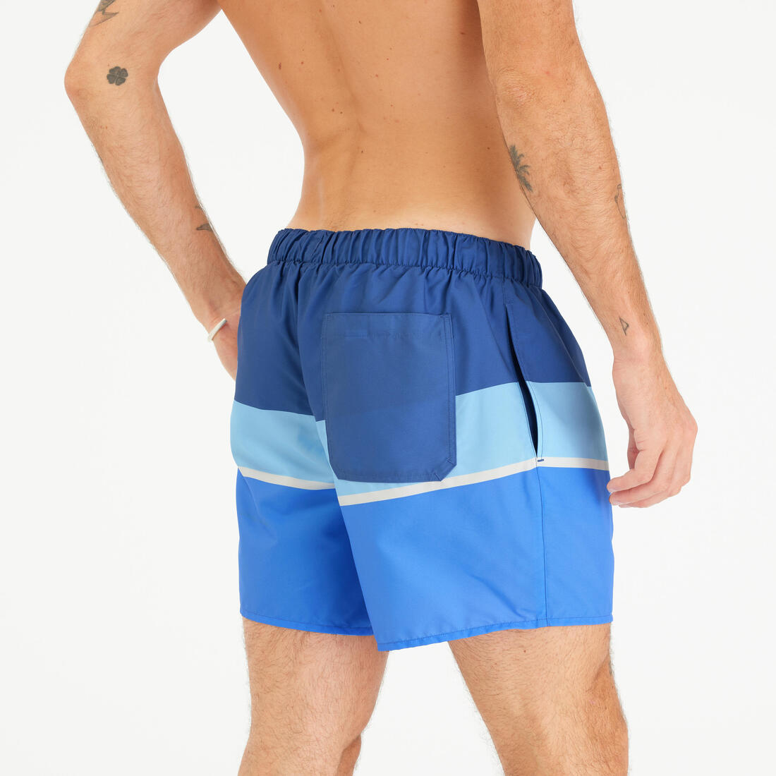 Boardshort surf 100 15" POPSTRIPE BLUE