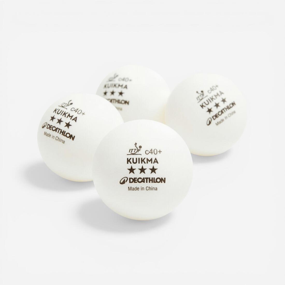 BALLES DE TENNIS DE TABLE TTB 900C 40+ 3* X4 BLANCHES