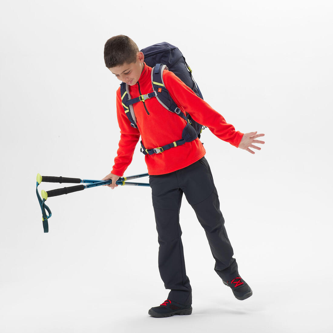 Polaire de randonnée enfant 7-15 ans, MH100 demi zip