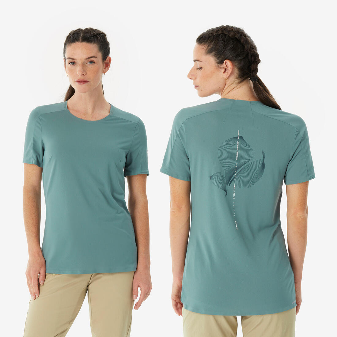 T-shirt de randonnée manches courtes femme, MH500