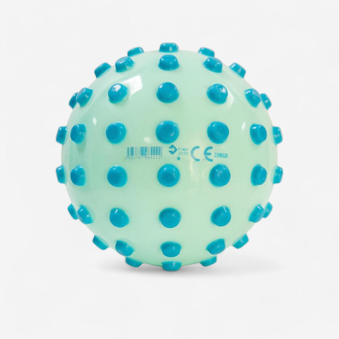 Petit ballon d'éveil aquatique rose et picots oranges