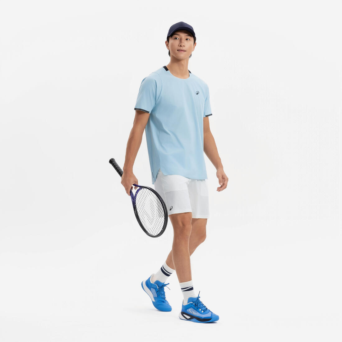 T-shirt de tennis respirant homme, Dry+ bleu