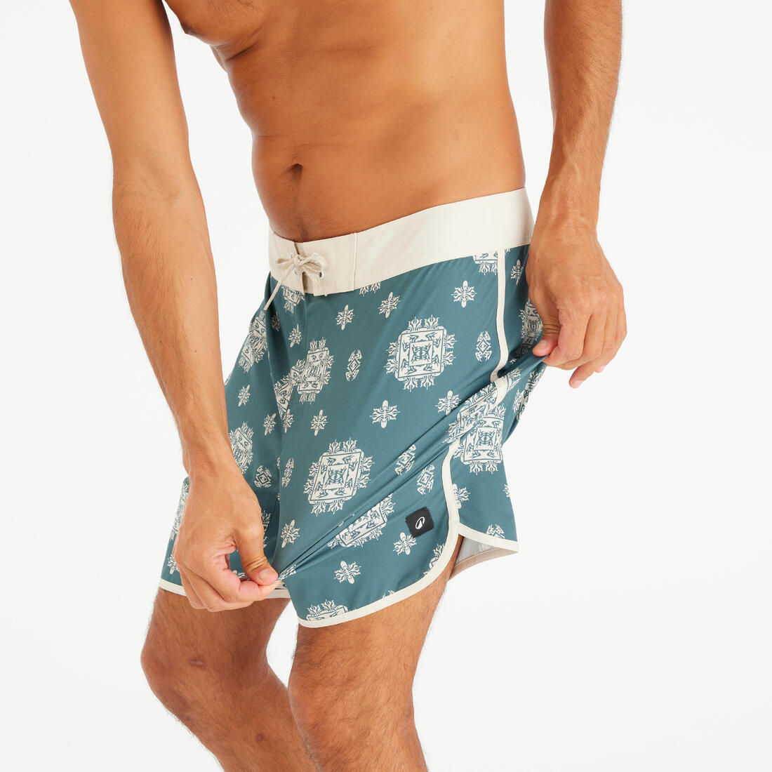 Boardshort surf short de bain surf mi-long 18" homme, 500 Marin