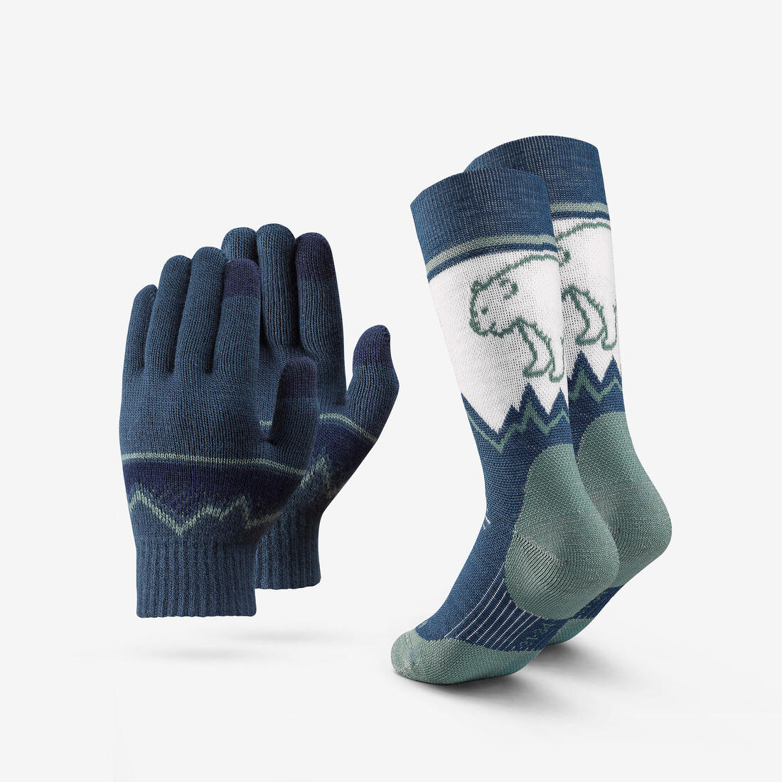 Coffret gants et chaussettes enfant 4-14 ans, Edition limitée vert