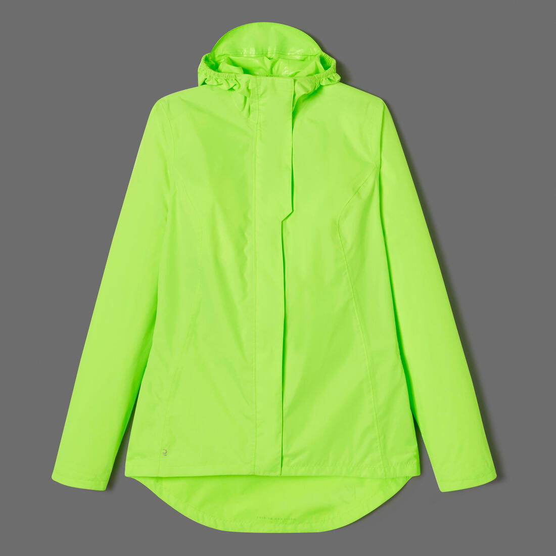 VESTE PLUIE VELO VILLE FEMME 120 JAUNE FLUO CERTIFIÉE EPI VISIBILITÉ JOUR