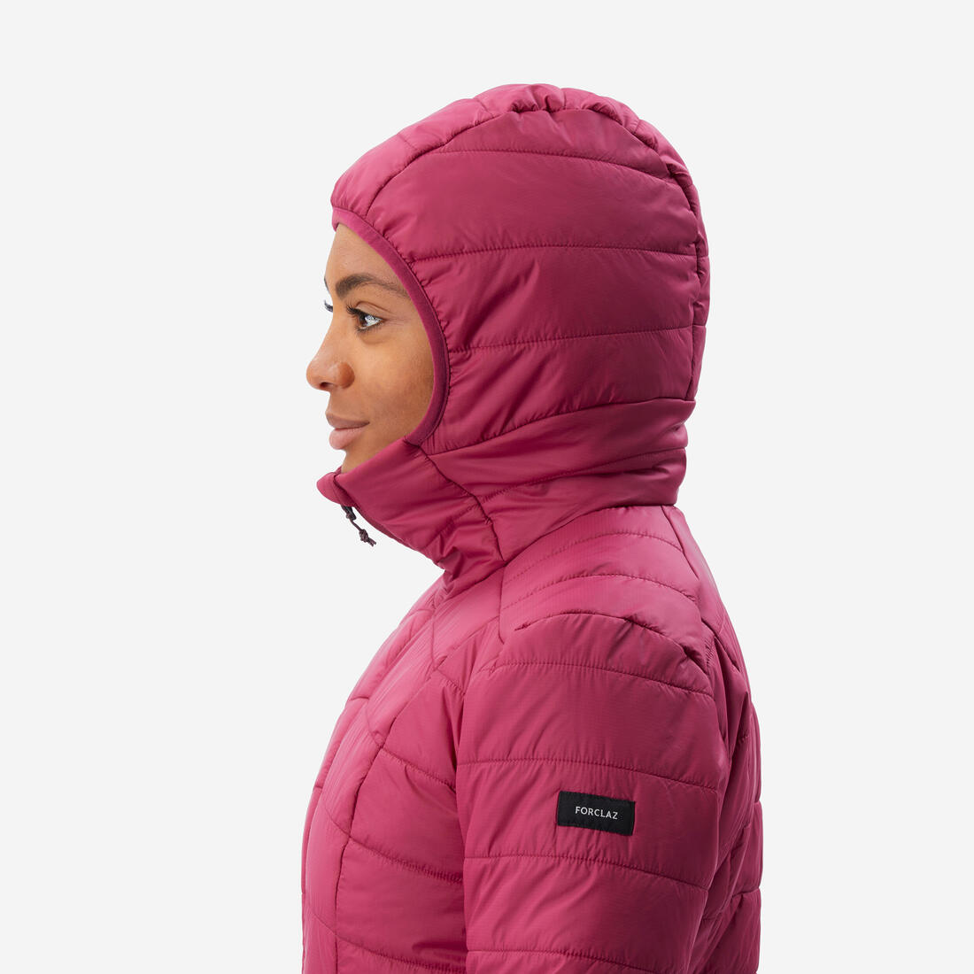 Doudoune de trek à capuche synthétique femme, MT100