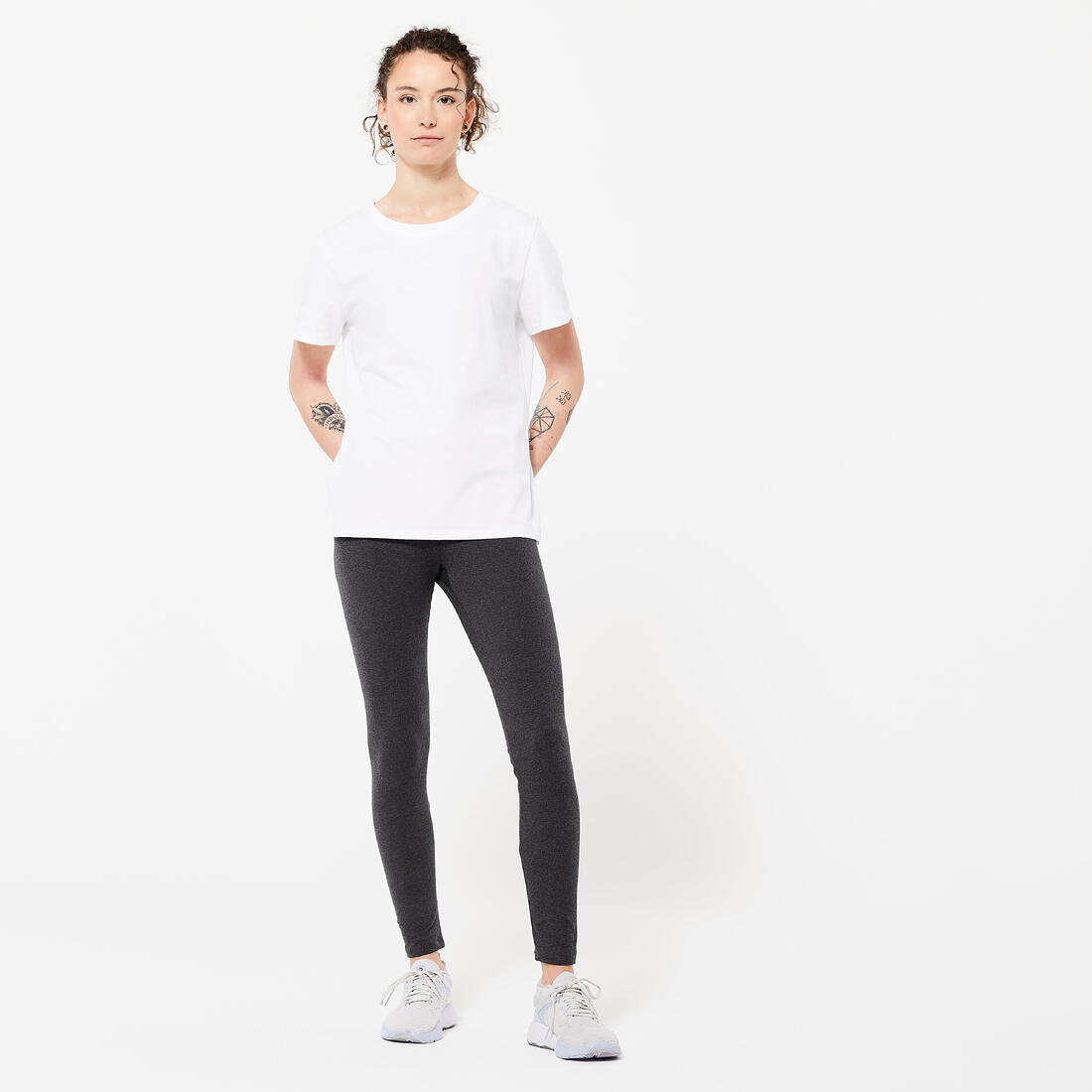 Tee-shirt en coton col rond femme