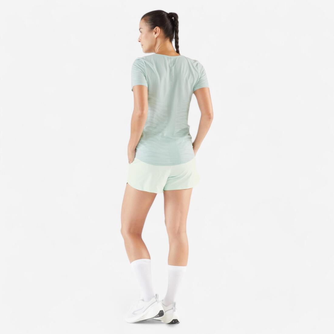 T-shirt running & trail sans couture femme - kiprun run 500 confort