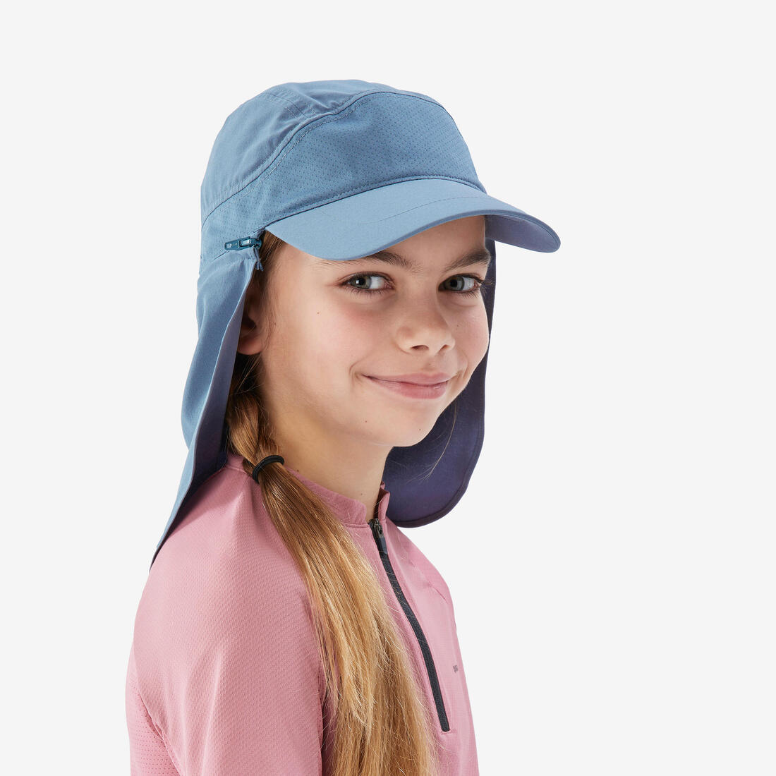 Casquette de randonnée nuque longue 7-15 ans, MH900 bleue