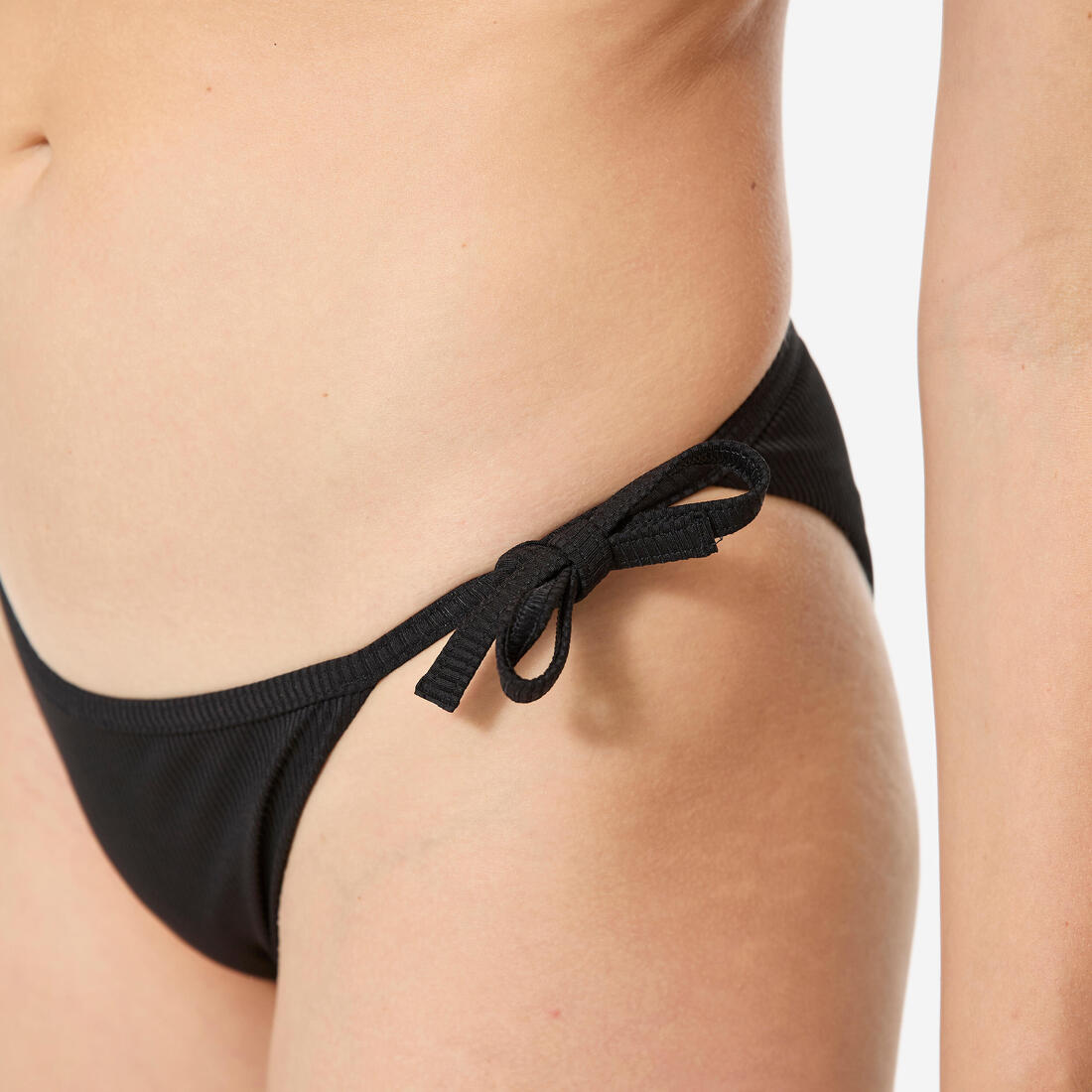 Bas de maillot de bain surf culotte nouée texturée femme, Sandy simy noir