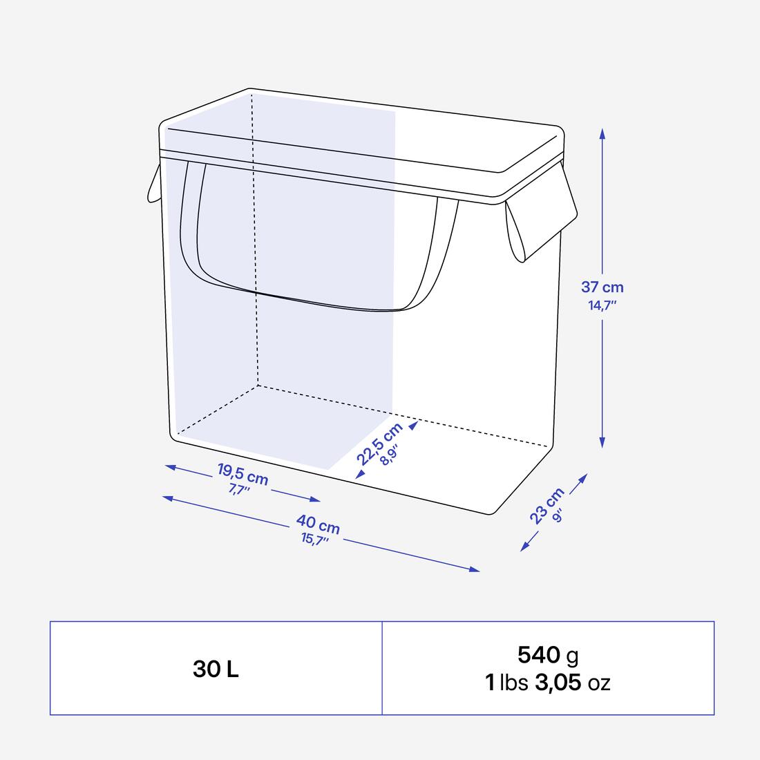 Poubelle de camping, 2 compartiments, modulable de 30 à 50 L