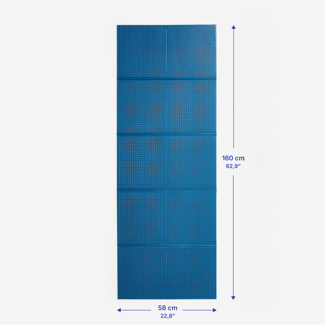 Tapis de fitness pliable épaisseur 7 mm, bleu