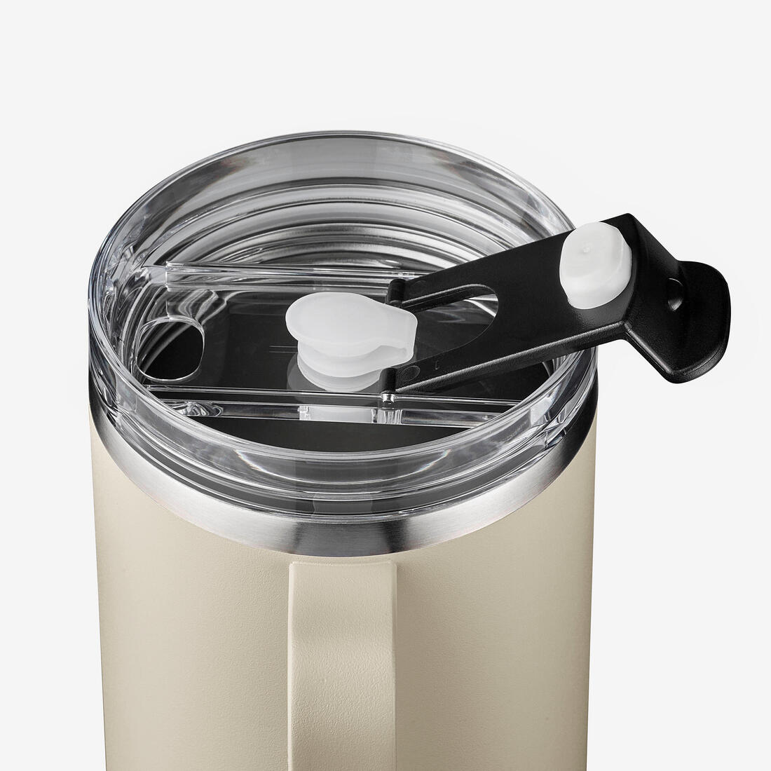 Mug isotherme avec paille 1L en inox, pour la randonnée et camping