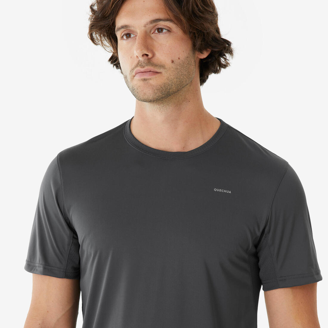 T-shirt de randonnée manches courtes en synthétique - Homme- MH100