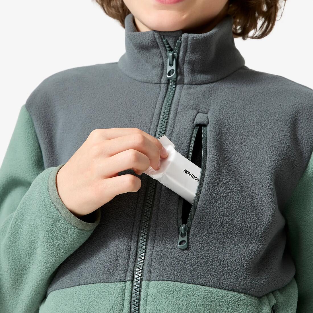 Veste polaire de randonnée enfant 7-15 ans, MH500 bleu et