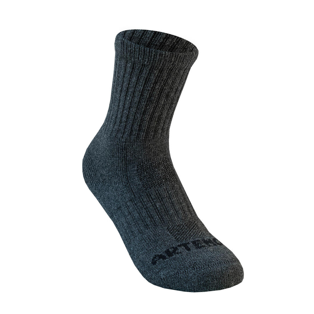 CHAUSSETTES DE SPORT ENFANT HAUTES RS 500 NOIR BLANC GRIS LOT DE 3