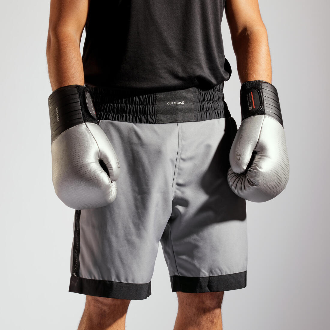 Gants de boxe sparring adulte, gris et noir