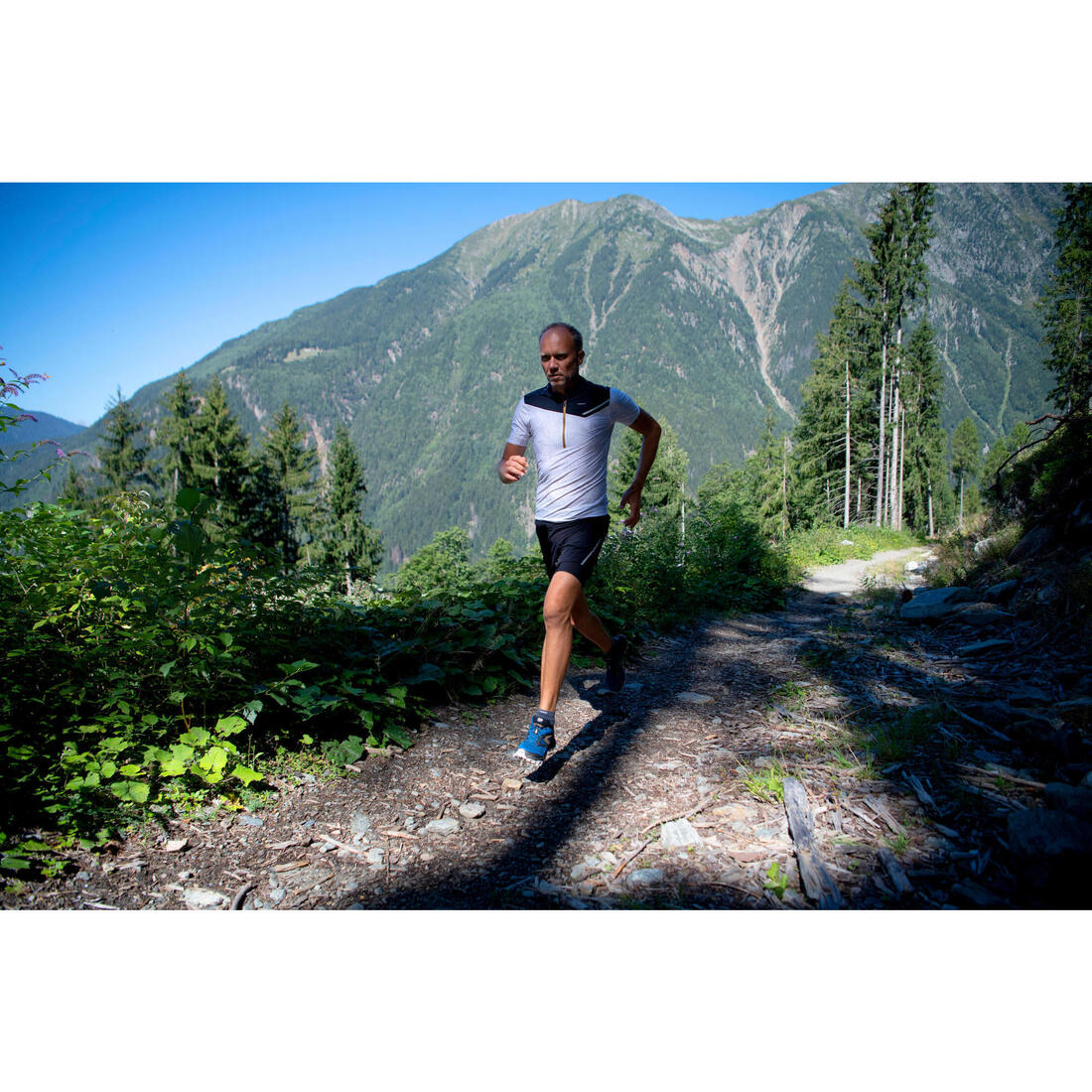 Chaussures de trail running pour homme XT7 bleue et bronze