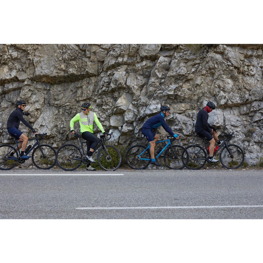 MAILLOT MANCHES LONGUES VELO ROUTE TRIBAN RC500 NOIR